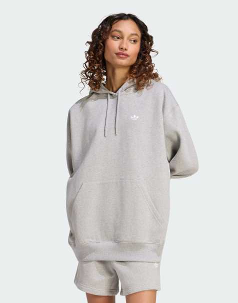 adidas Originals – Essentials – Grå huvtröja i fleece med dragkedja - view 1