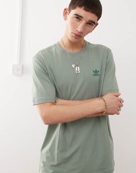adidas Originals - Essentials - Grøn T-shirt med trekløverlogo - view 1