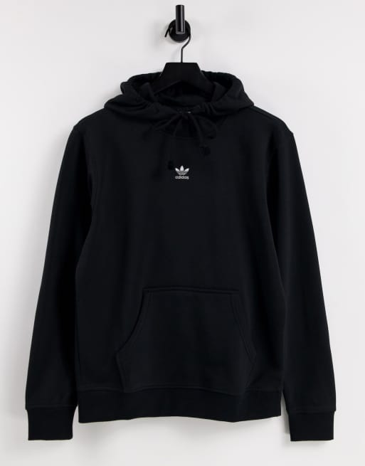 Adidas originals essential hoodie black hot sale