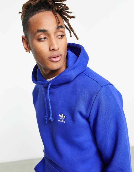 adidas Velour Monogram Zip-up Hooded Jacket in Blue