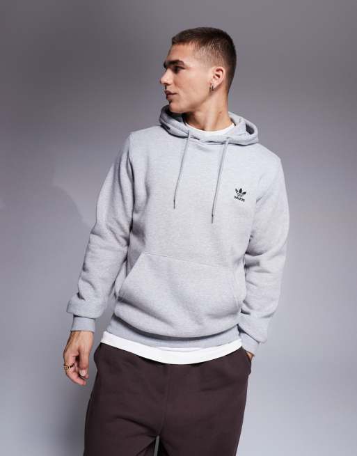 Grey adidas hoodie with white logo best sale