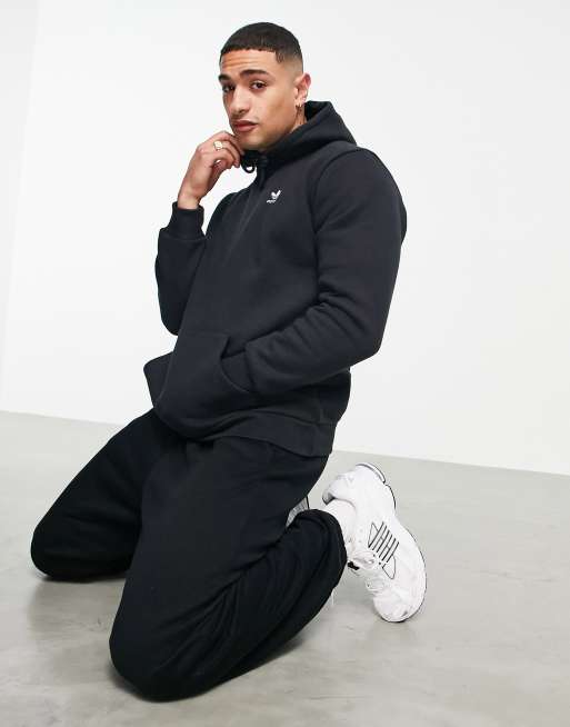 adidas Originals essentials hoodie with small logo in black