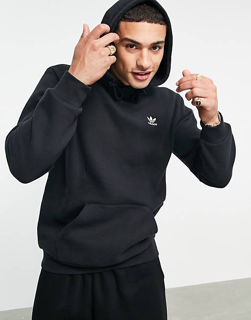 adidas Originals essentials hoodie with small logo in black