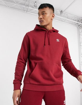 adidas originals sweatshirt with embroidered small logo in burgundy