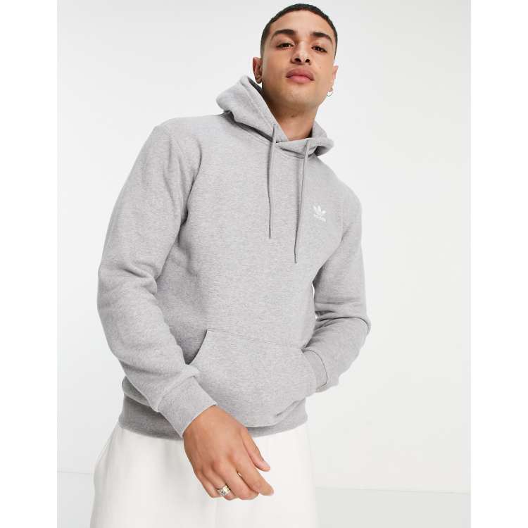 adidas Originals essentials hoodie with small logo in grey heather