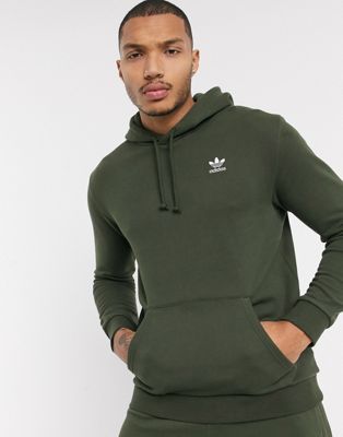 adidas Originals essentials hoodie with small logo in khaki | ASOS