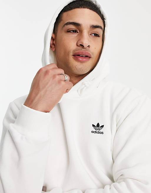 adidas Originals essentials hoodie with small logo in white