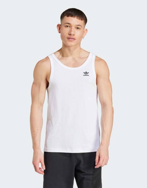 adidas Originals - Essentials - Hvid tanktop med trekløverlogo