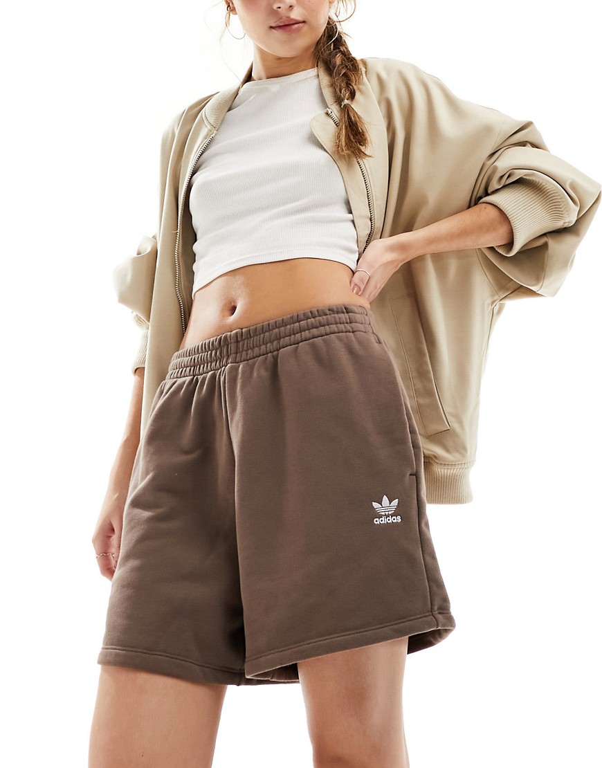 adidas Originals essentials jersey shorts in brown