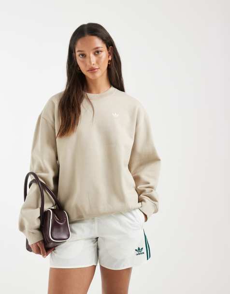 adidas Originals – Essentials – Kakifärgad, lång sweatshirt i fleece med rund halsringning - view 1