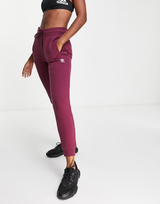 adidas Originals - Essentials - Karminrøde slim fit-joggingbukser med hvidt logo