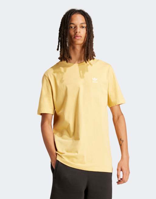 adidas Originals Essentials left chest logo t shirt in yellow ASOS