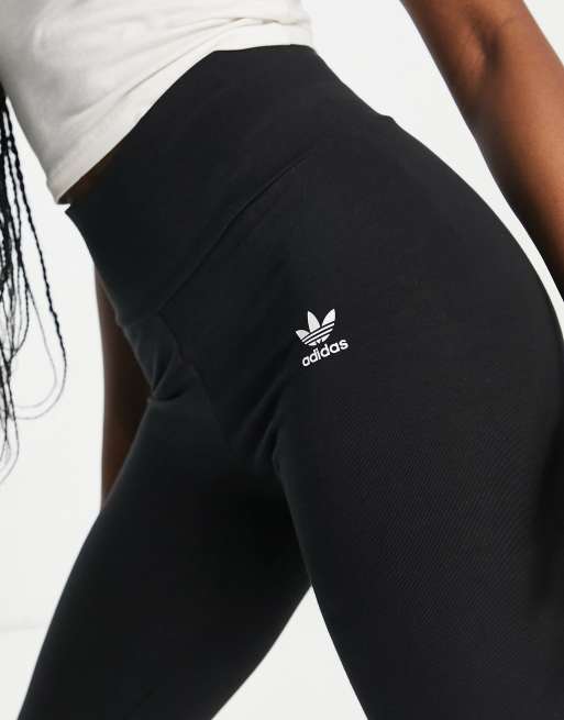 adidas Originals 3-Stripes cropped flare leggings in black