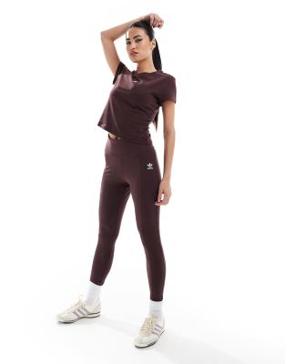 adidas Originals essentials leggings in shadow brown Sale