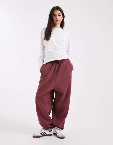 adidas Originals Essentials linear jogger in  washed maroon - view 1