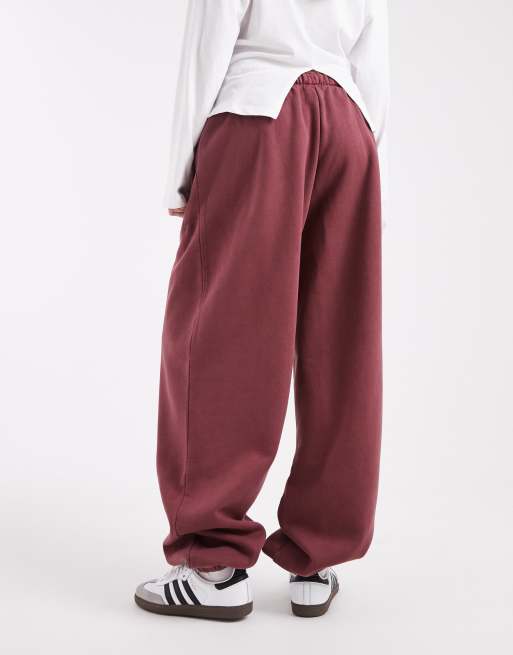 adidas Originals Essentials linear jogger in  washed maroon, 4 of 5