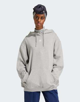 adidas Originals - Essentials - Lockerer Kapuzenpullover aus French Terry in meliertem Mittelgrau