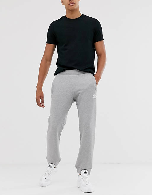 adidas Originals Essentials logo joggers in grey