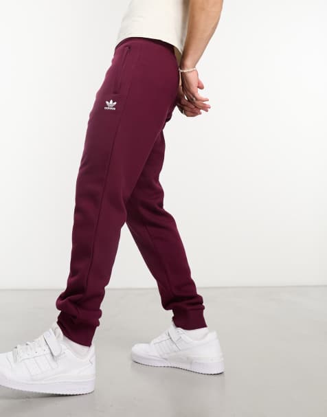 Mens burgundy track hot sale pants