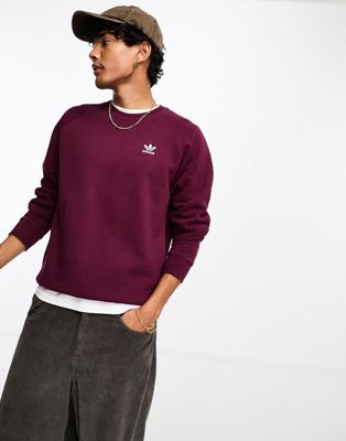 adidas Originals Essentials logo sweatshirt in maroon - ASOS Price Checker