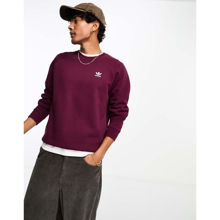 adidas Originals Essentials logo maroon in | sweatshirt ASOS