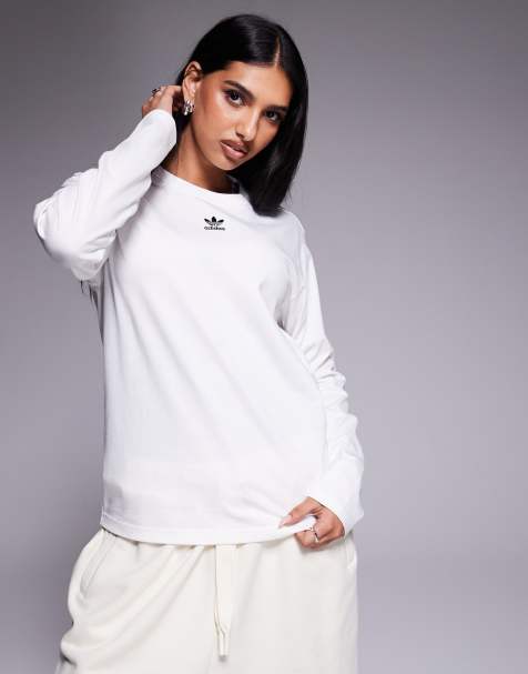 adidas Originals Essentials long sleeve t-shirt in white  - view 1