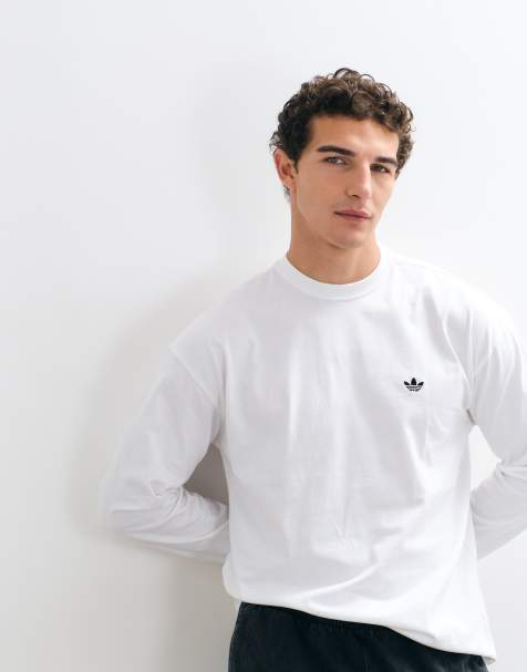 adidas Originals essentials long sleeve t-shirt in white - view 1