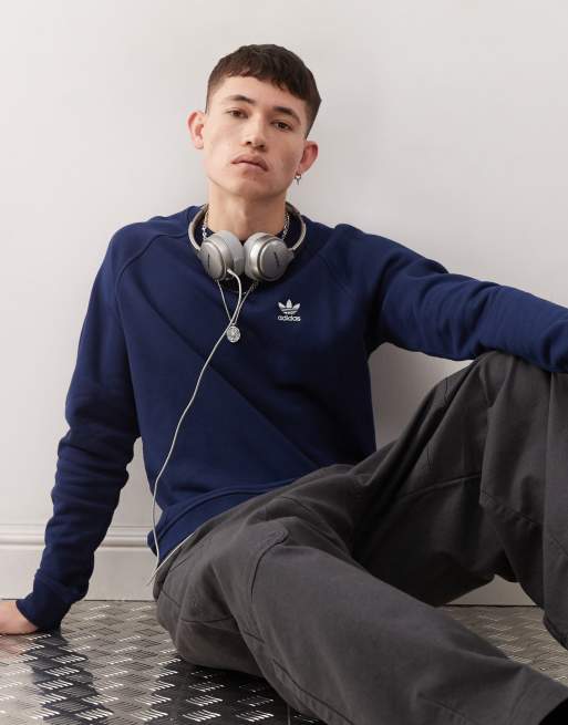 adidas Originals – Essentials – Niebieska bluza z okrągłym dekoltem i logo Trefoil
