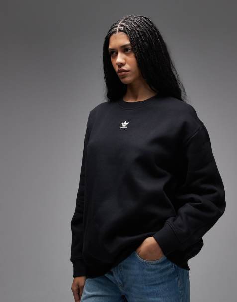 adidas Originals – Essentials – Oversize-Sweatshirt in Schwarz mit Rundhalsausschnitt - view 1