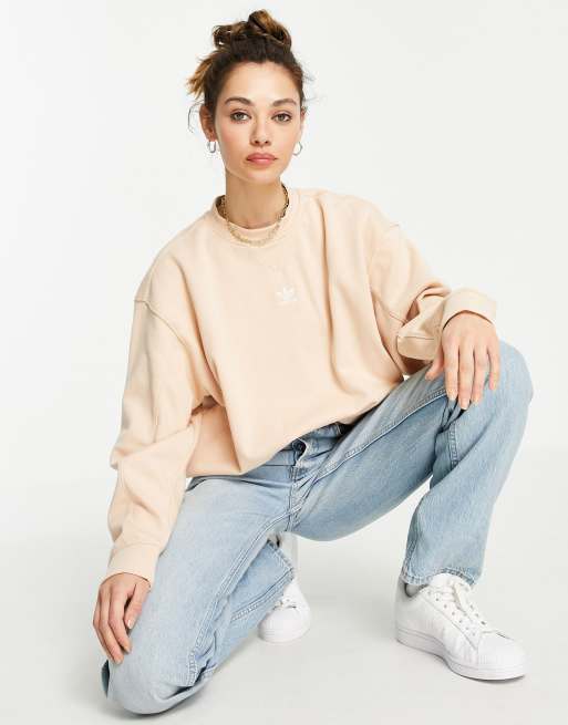 adidas Originals essentials oversized central logo sweatshirt in