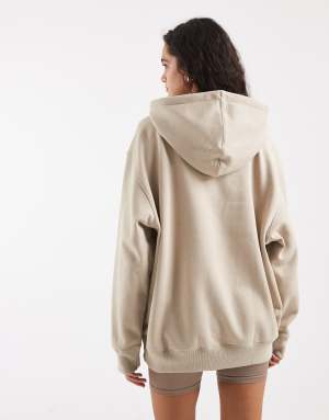 adidas Originals Essentials oversized fleece hoodie in khaki three