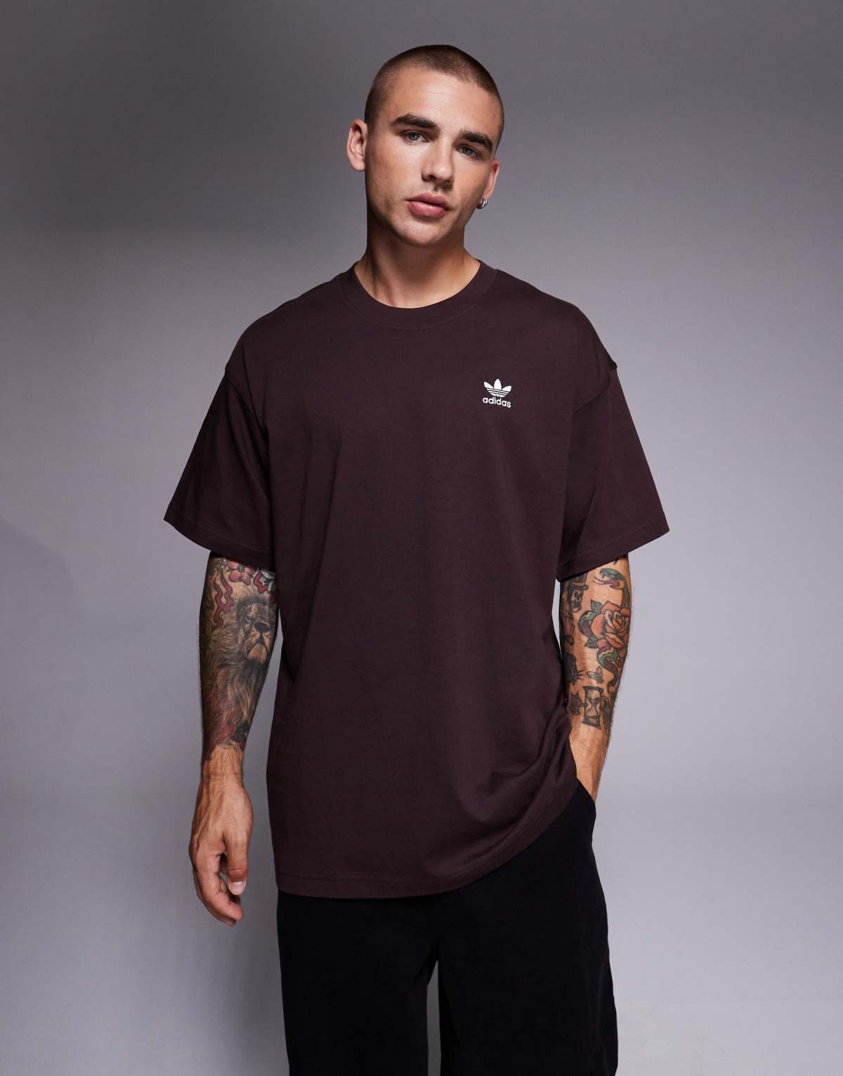adidas Originals Essentials oversized t-shirt in brown