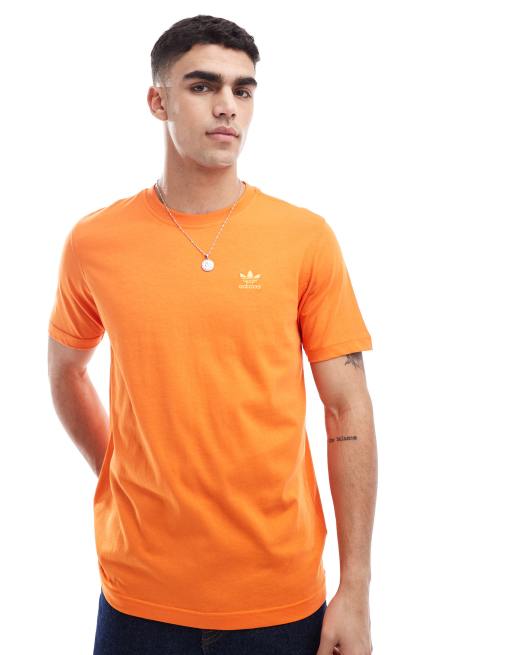 adidas Originals – Essentials – Pomarańczowy T-shirt z logo Trefoil