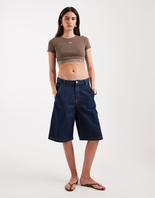 adidas Originals Essentials rib tee washed in brown, 3 of 4