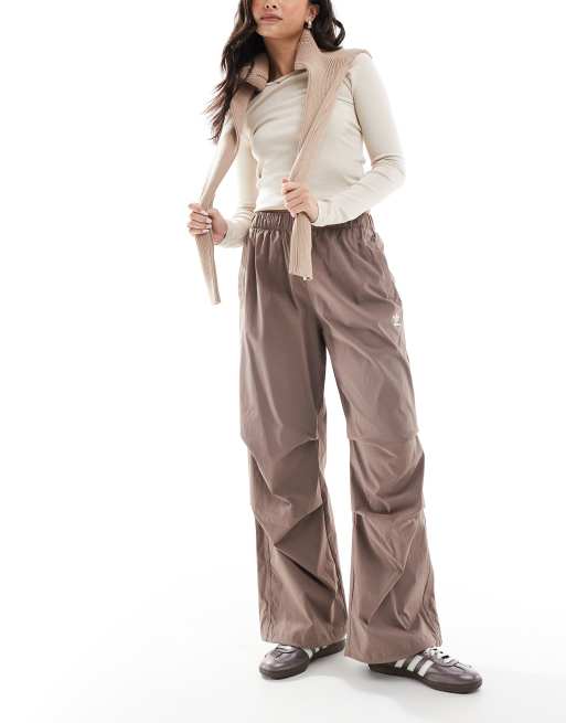 adidas Originals Essentials Ripstop Parachute Pants in brown
