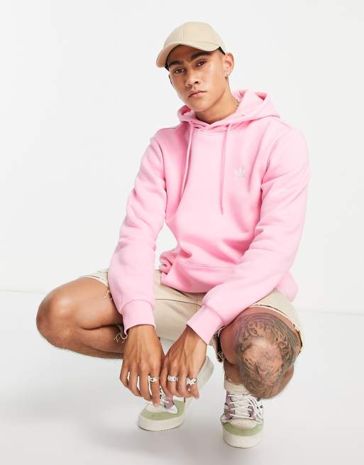adidas Originals Essentials – Różowa bluza z kapturem i logo Trefoil