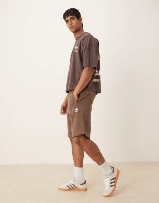 adidas Originals Essentials shorts in brown | ASOS
