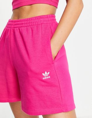 adidas Originals essentials shorts with logo in pink