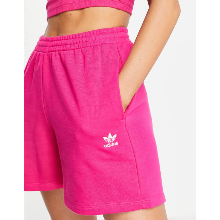 adidas Originals essentials shorts with logo in pink ASOS