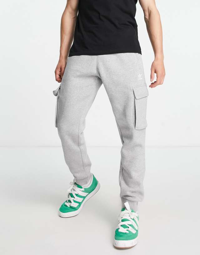 adidas Originals Essentials slim fit cargo sweatpants in gray