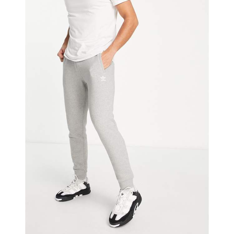 adidas Originals essentials slim fit joggers with small logo in grey