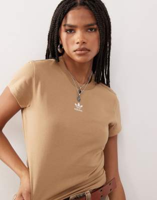 adidas Originals essentials slim fit t-shirt in brown - view 1