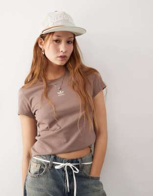 adidas Originals Essentials Slim Tee in brown