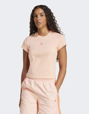 adidas Originals Essentials slim tee in glow pink