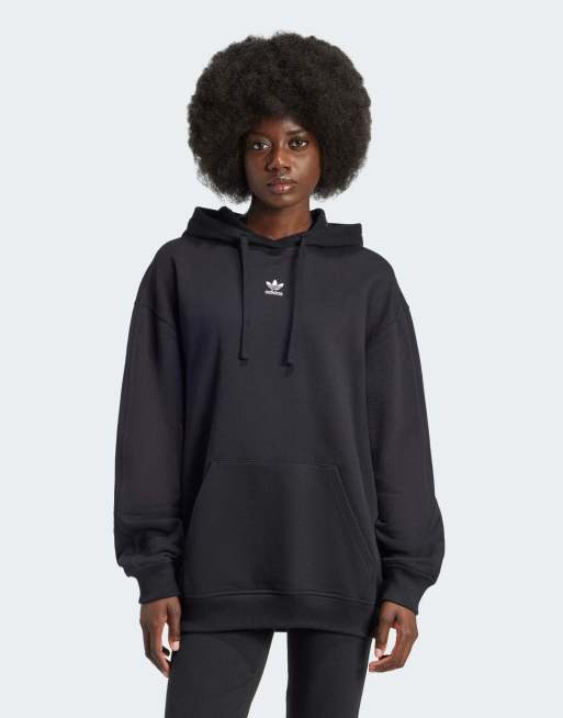 adidas Originals - Essentials - Sort løstsiddende hættetrøje i frotté