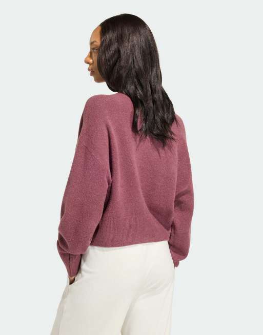 adidas Originals Essentials Strickjacke in Burgunderrot, 4 von 4