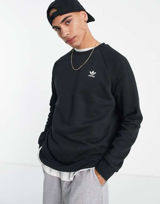 adidas Originals – Essentials – Svart sweatshirt med liten logga