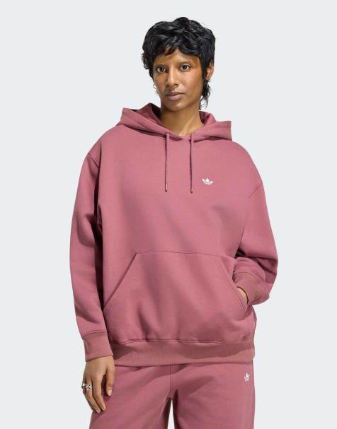 adidas Originals - Essentials - Sweat à capuche oversize en polaire - Bordeaux - view 1