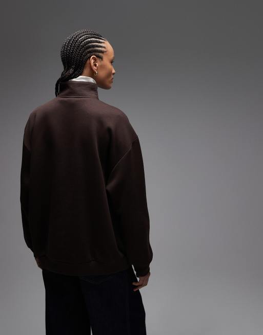 adidas Originals - Essentials - Sweat à col zippé - Marron, 4 de 4