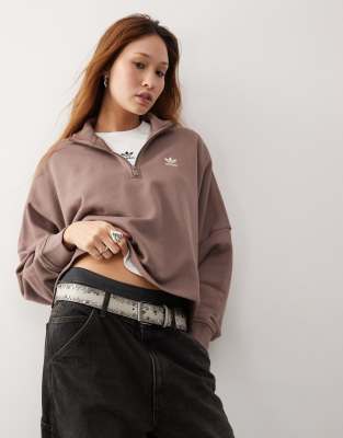 adidas Originals - Essentials - Sweat à logo trèfle - Marron